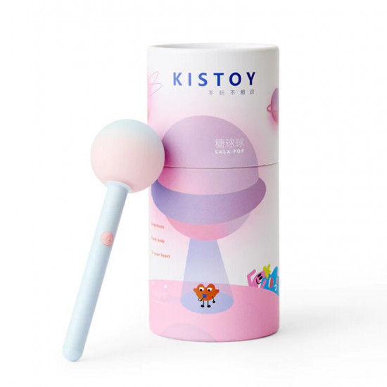 Вибратор-конфетка на палочке KISTOY Lala Pop, 2 мотора, маска на глаза в комплекте