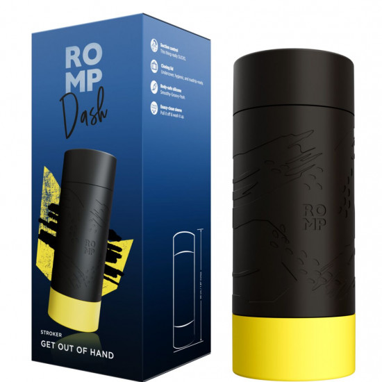 Мастурбатор с эффектом вакуума Romp Dash Black, богатая текстура, многоразовый