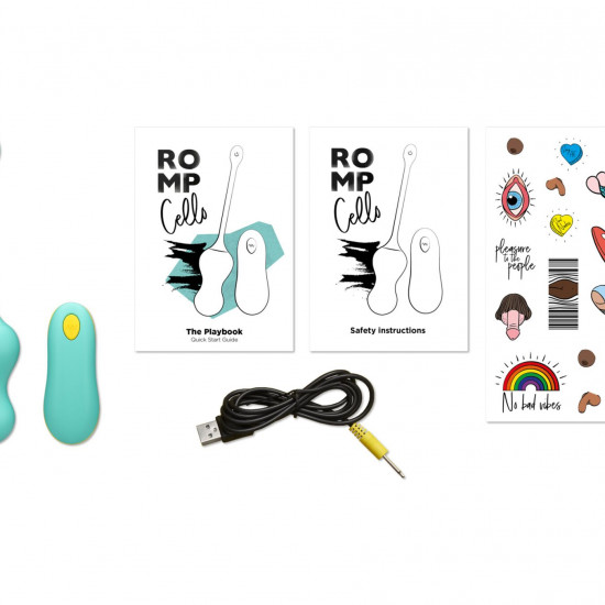 Виброяйцо для точки G с пультом управления Romp Cello Light Teal, водонепроницаемое
