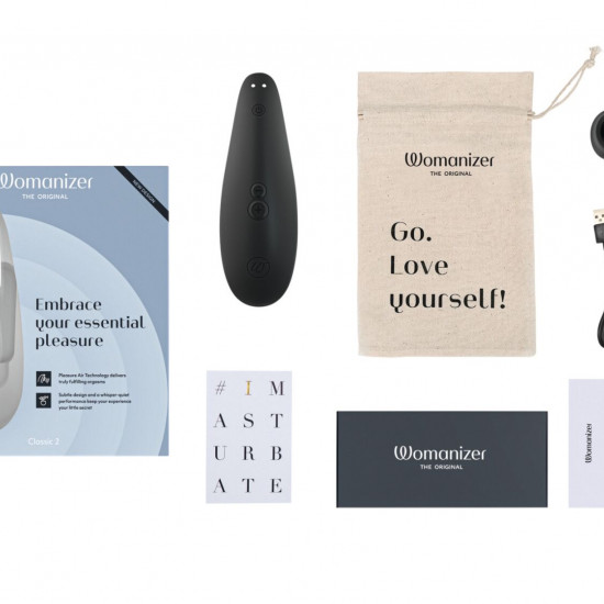 Вакуумный клиторальный стимулятор Womanizer Classic 2 - Black, 10 режимов, функция Afterglow