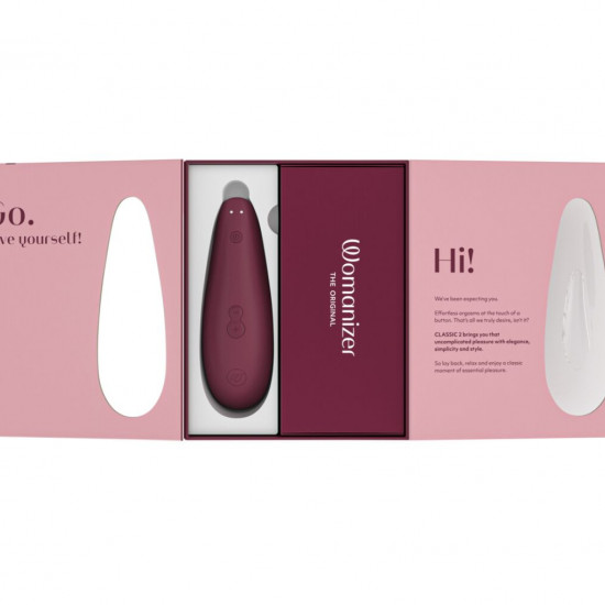 Вакуумный клиторальный стимулятор Womanizer Classic 2 - Bordeaux, 10 режимов, функция Afterglow