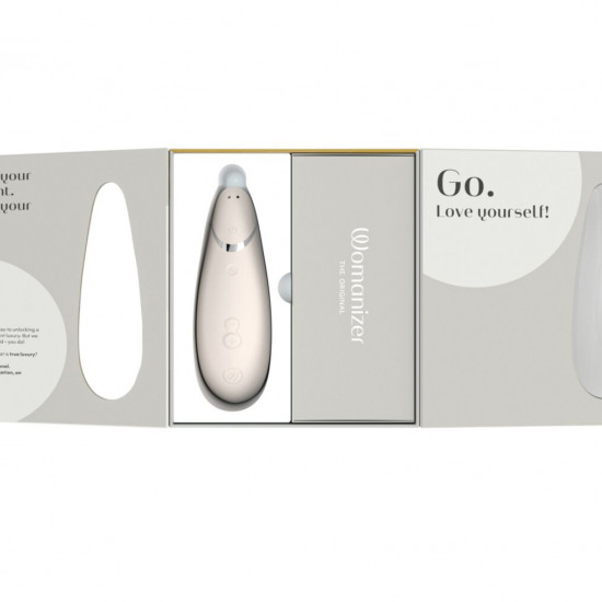 Вакуумный клиторальный стимулятор Womanizer Premium 2 - Grey, функции Autopilot и Smart Silence