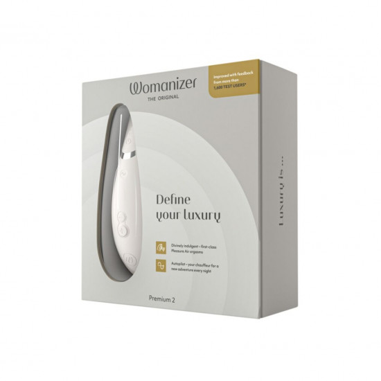 Вакуумный клиторальный стимулятор Womanizer Premium 2 - Grey, функции Autopilot и Smart Silence