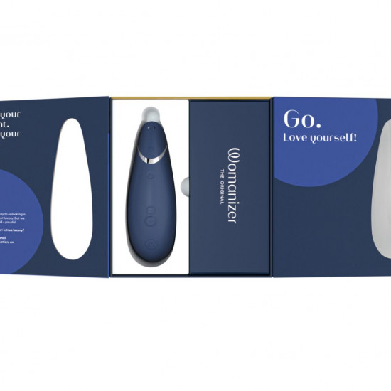 Вакуумный клиторальный стимулятор Womanizer Premium 2 - Blueberry, функции Autopilot и Smart Silence