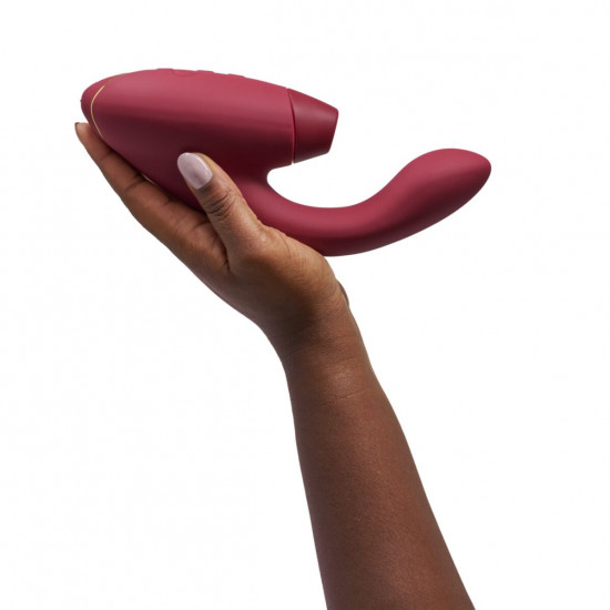 Двойной вакуумный клиторальный стимулятор с вибрацией Womanizer Duo 2 - Bordeaux, независимые моторы