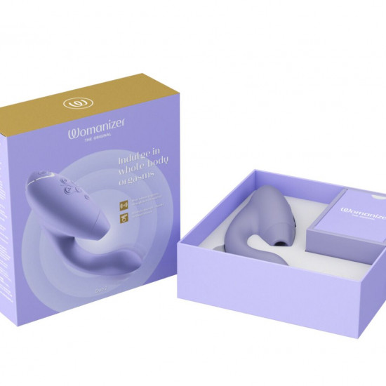 Двойной вакуумный клиторальный стимулятор Womanizer Duo 2 - Lilac, независимые моторы