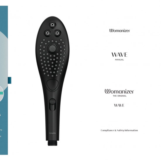 Насадка-стимулятор для душа 2в1 Womanizer Wave Black, массажер для интимных зон