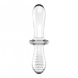 Двосторонній скляний дилдо Satisfyer Double Crystal Transparent, боросилікатне скло, унісекс