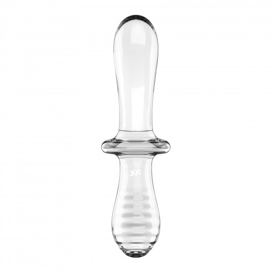 Двусторонний стеклянный дилдо Satisfyer Double Crystal Transparent, боросиликатное стекло, унисекс