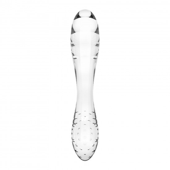 Двусторонний стеклянный дилдо Satisfyer Dazzling Crystal 1 Transparent, очень прочный, без стоппера