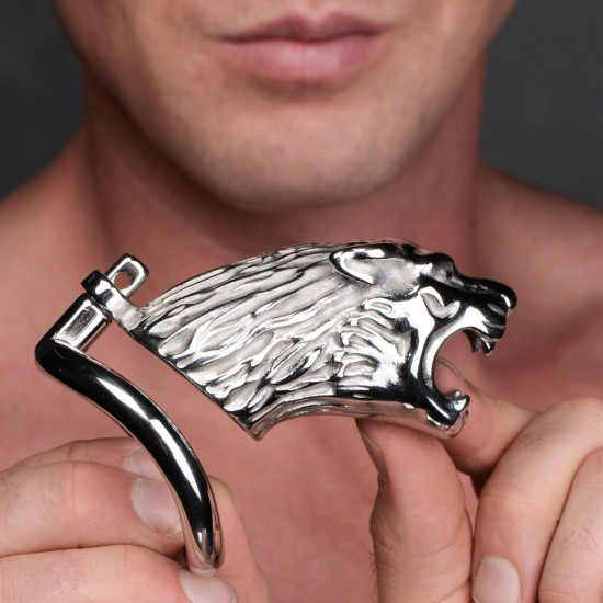 Клетка для пениса Master Series: Tiger King Cock Cage With Lock, три кольца, замок, три ключа