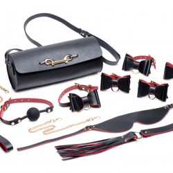 Набір БДСМ з дорожньою сумкою Master Series: Bow — Luxury BDSM Set With Travel Bag, 11 предметів