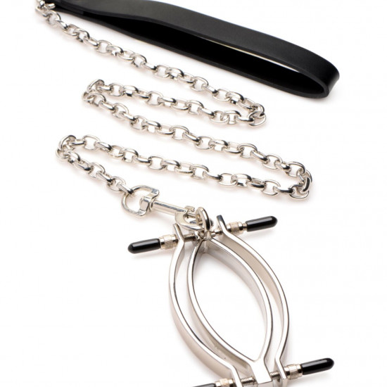 Зажим для половых губ Master Series: Pussy Tugger Adjustable Vagina Clamp with Chain