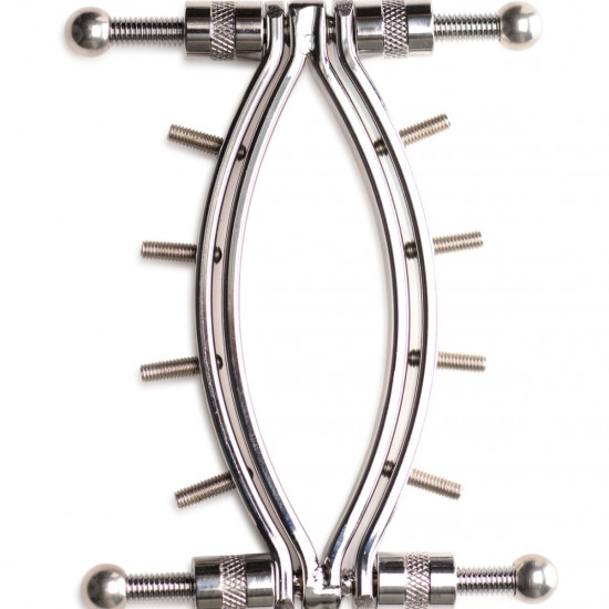 Зажим для вагины Master Series: Spread 'Em Poker Vagina Clamp with Adjustable Pressure Screws, шипы