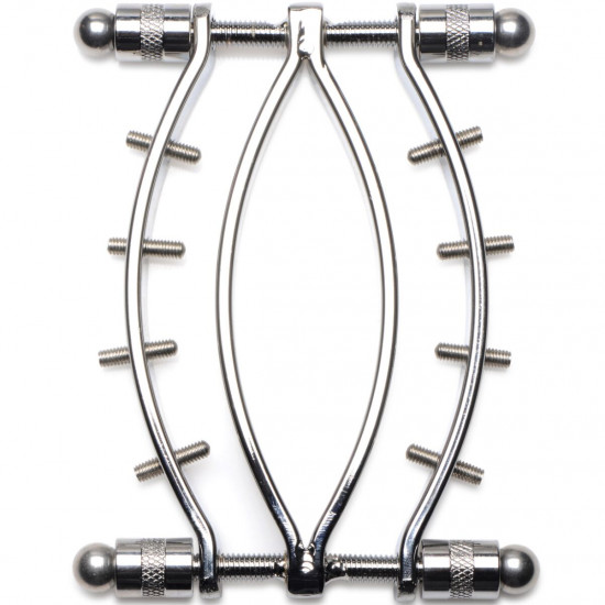 Зажим для вагины Master Series: Spread 'Em Poker Vagina Clamp with Adjustable Pressure Screws, шипы