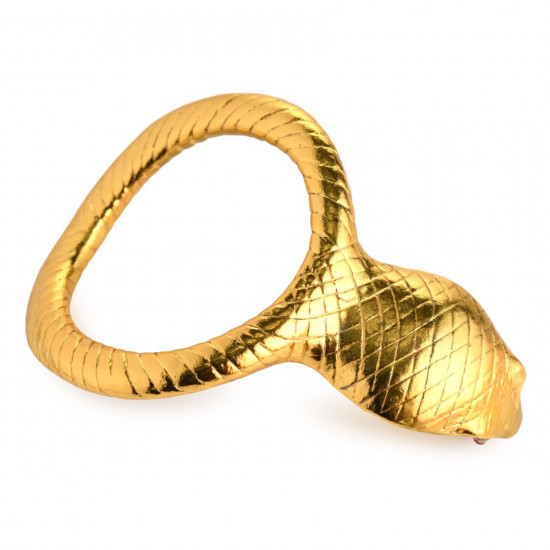 Эрекционное кольцо с головой кобры Master Series: Cobra King Golden Cock Ring