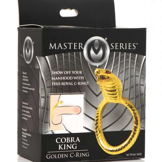 Эрекционное кольцо с головой кобры Master Series: Cobra King Golden Cock Ring