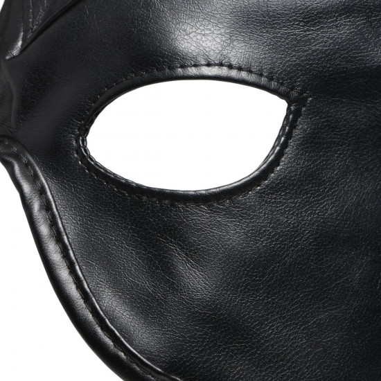 Маска с рогами Master Series: Dungeon Demon Bondage Mask with Horns, черная