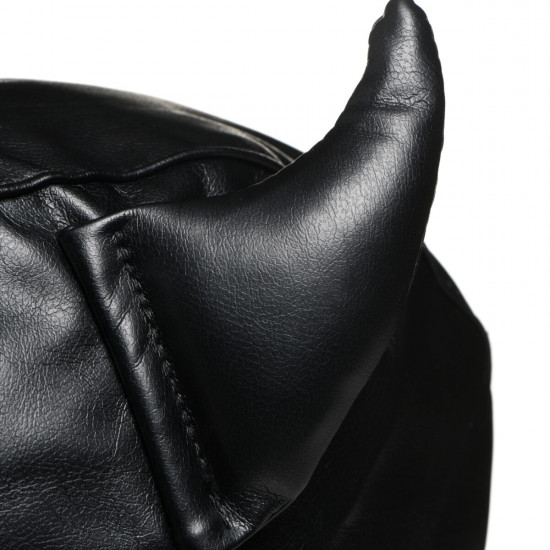 Маска с рогами Master Series: Dungeon Demon Bondage Mask with Horns, черная