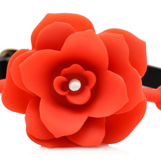 Силиконовый кляп с розой Master Series: Blossom Silicone Rose Gag – Red