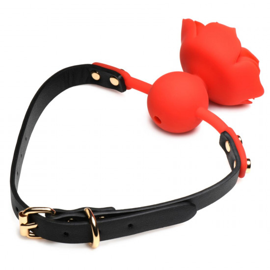 Силиконовый кляп с розой Master Series: Blossom Silicone Rose Gag – Red
