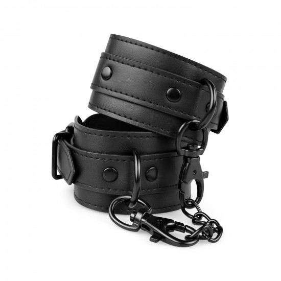 Наручники Bedroom Fantasies: Faux Leather Handcuffs One Size, черные
