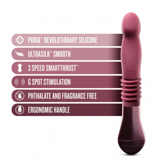 Пульсатор для точки G Blush Temptasia – Trixie Thrusting Dildo – Wine Red, 3 скорости