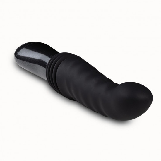 Пульсатор Blush Temptasia – Lazarus Thrusting Dildo – Black, ребристый ствол, 3 скорости