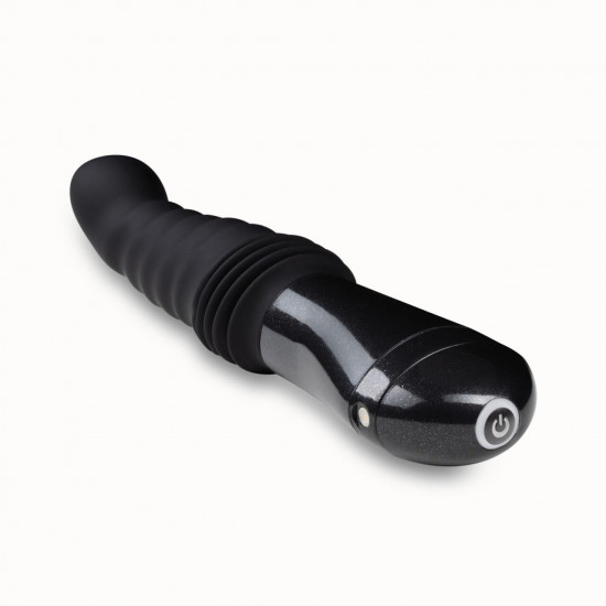 Пульсатор Blush Temptasia – Lazarus Thrusting Dildo – Black, ребристый ствол, 3 скорости