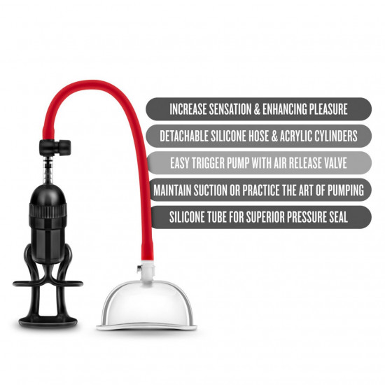 Вакуумная помпа для вульвы Blush Temptasia – Intense Pussy Pump System, механическая, рычаг