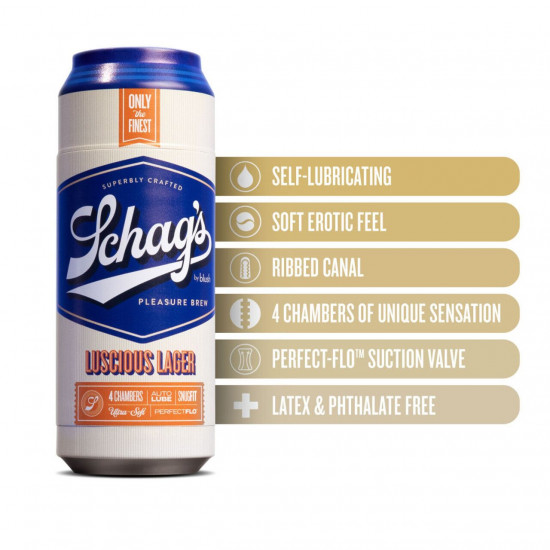 Мастурбатор – банка пива Blush Schag's Luscious Lager Masturbator Frosted, самосмазывающийся, вакуум