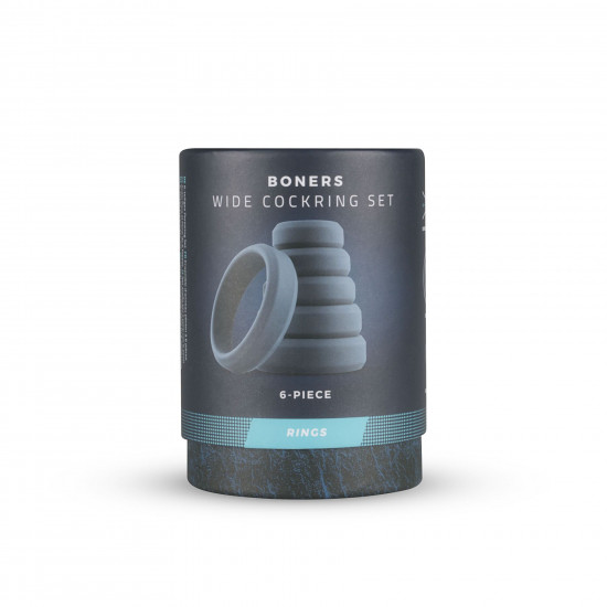 Набор эрекционных колец Boners 6-Piece Cock Ring Set, диаметр от 2,6 до 5,7 см, силикон