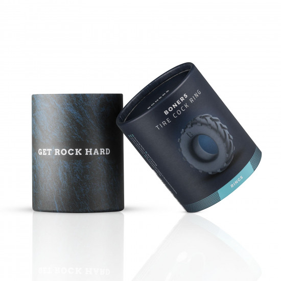 Эрекционное кольцо-шина Boners Tire Cock Ring – Grey, внутренний диаметр 2,5 см