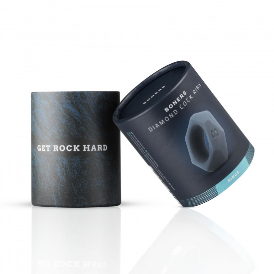 Эрекционное кольцо Boners Diamond Cock Ring – Grey, внутренний диаметр 3,2 см