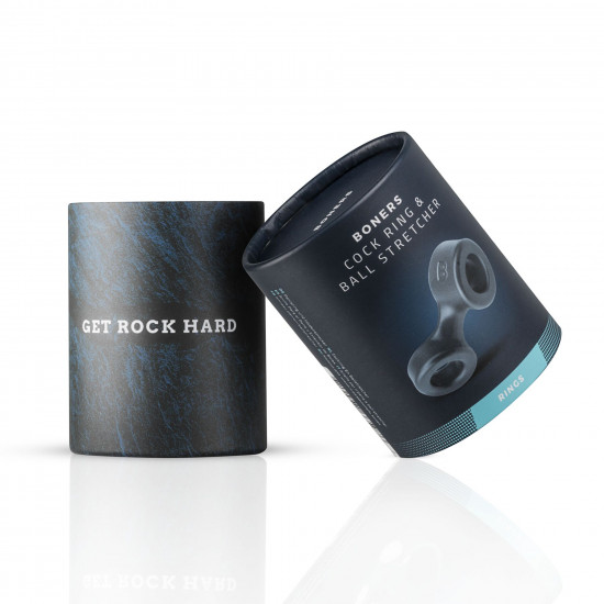 Эрекционное кольцо Boners Cock Ring And Ball Stretcher - Grey