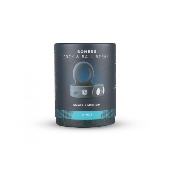 Двойное эрекционное кольцо Boners Cock & Ball Strap S/M, регулировка диаметра, 3,5–5,5 см