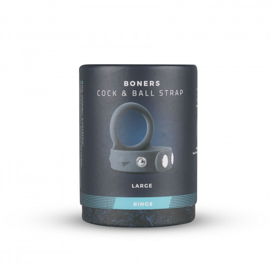 Двойное эрекционное кольцо Boners Cock & Ball Strap L, регулировка диаметра, 3,5–6 см