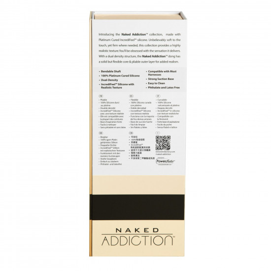 Фаллоимитатор Naked Addiction — 9″ Silicone Dual Density Bendable Dildo Vanilla, вибропуля в подарок