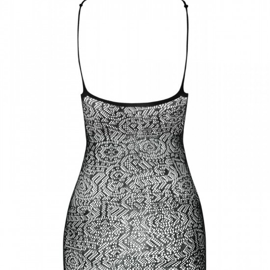 Ажурное мини-платье на тонких бретелях Passion BS096 One Size, white, плетение на груди