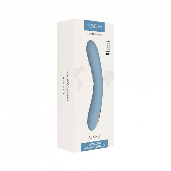 Смарт-вибратор с пульсацией Svakom Ava Neo Cornflower Blue, 15 режимов работы, водонепроницаемый