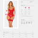 Комплект корсет и стринги Obsessive Ingridia corset & thong M/L, красный