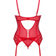 Комплект корсет и стринги Obsessive Ingridia corset & thong XL/2XL, красный