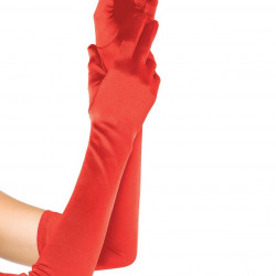 Довгі атласні рукавички Leg Avenue Extra Long Satin Gloves, One Size, червоні