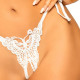 Эротический комплект с открытой чашкой Leg Avenue Open cup bra and pearl panty One Size White