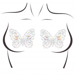Пестис-метелики з кристалів Leg Avenue Chrysallis nipple sticker, наліпки, світяться у темряві