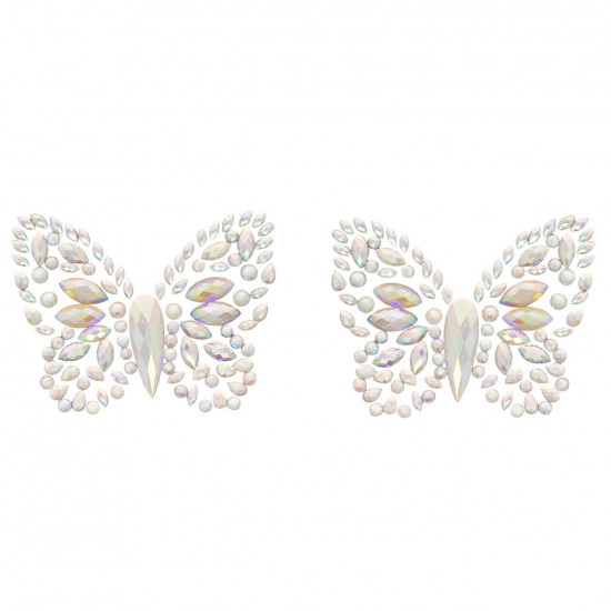 Пэстис-бабочки из кристаллов Leg Avenue Chrysallis nipple sticker, наклейки, светятся в темноте