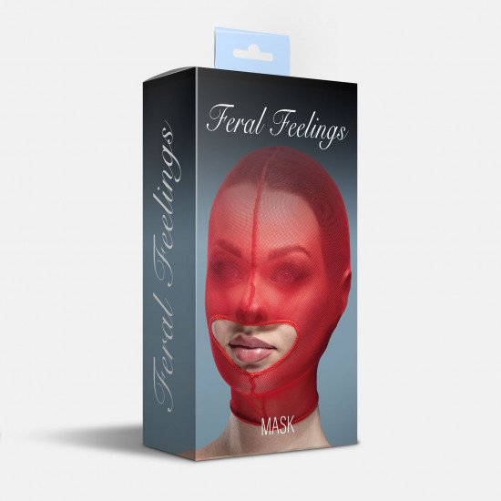 Маска сетка с открытым ртом Feral Feelings - Hood Mask Red