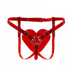 Трусики Серце для страпону Feral Feelings - Hearts Strap-on Belt Red Trasparent