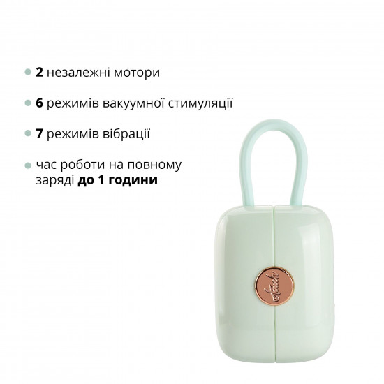 Вакуумный клиторальный стимулятор Otouch Louis Vibrate Teal с виброяйцом, в кейсе