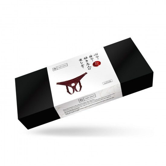 Кожаные трусы для страпона Liebe Seele Wine Red Strap on Harness, универсальный размер